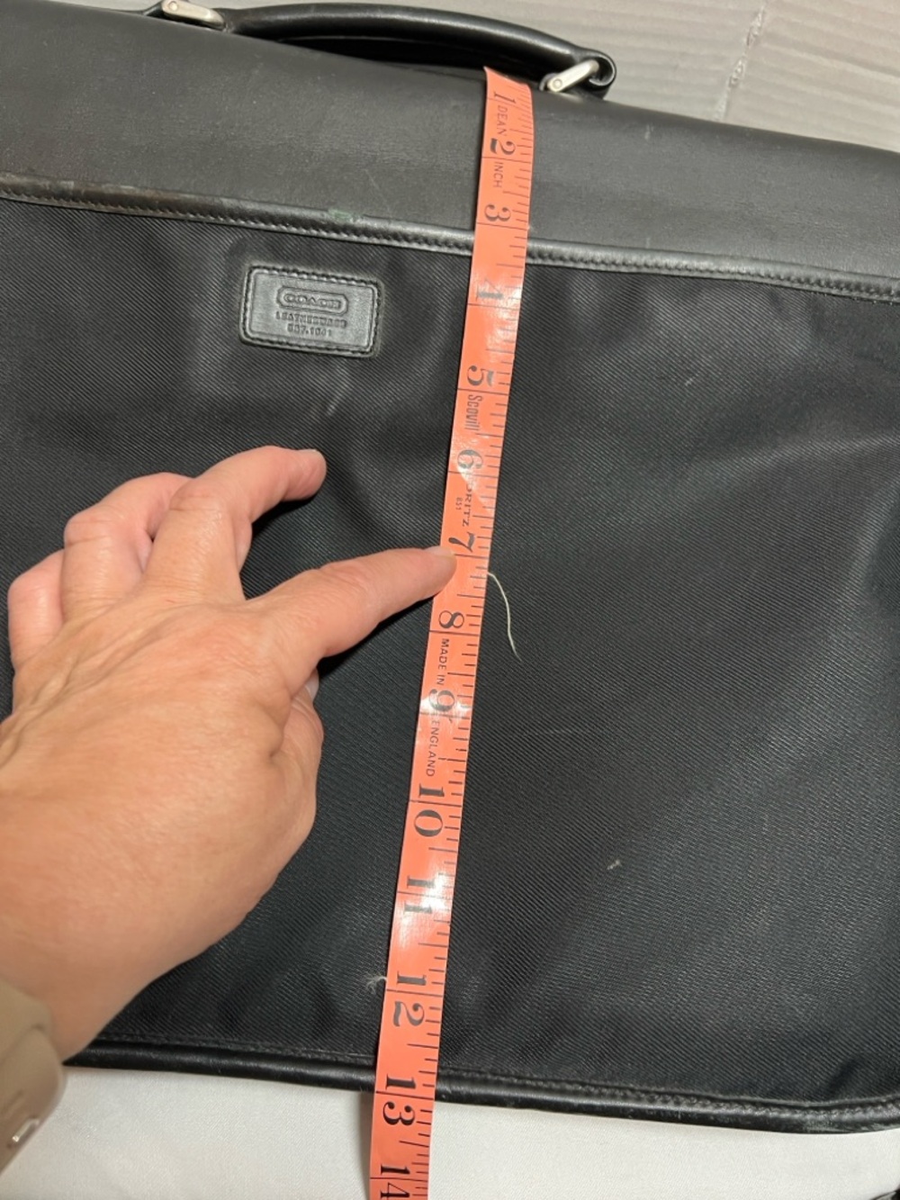 Coach Black Leather & Nylon Briefcase/Laptop bag 5113 with Silver Hardware - Picture 9 of 13